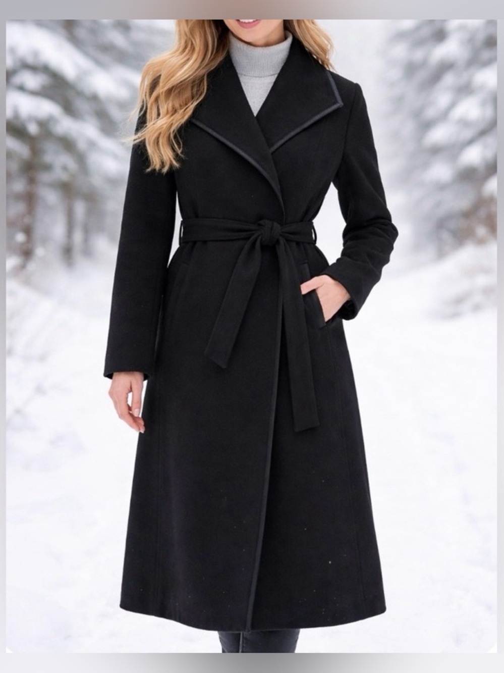 Tahari Belted Wrap Coat